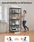 Black Carbon Steel 5 Tier Folding Garage Storage Shelf with Casters and J-Hooks